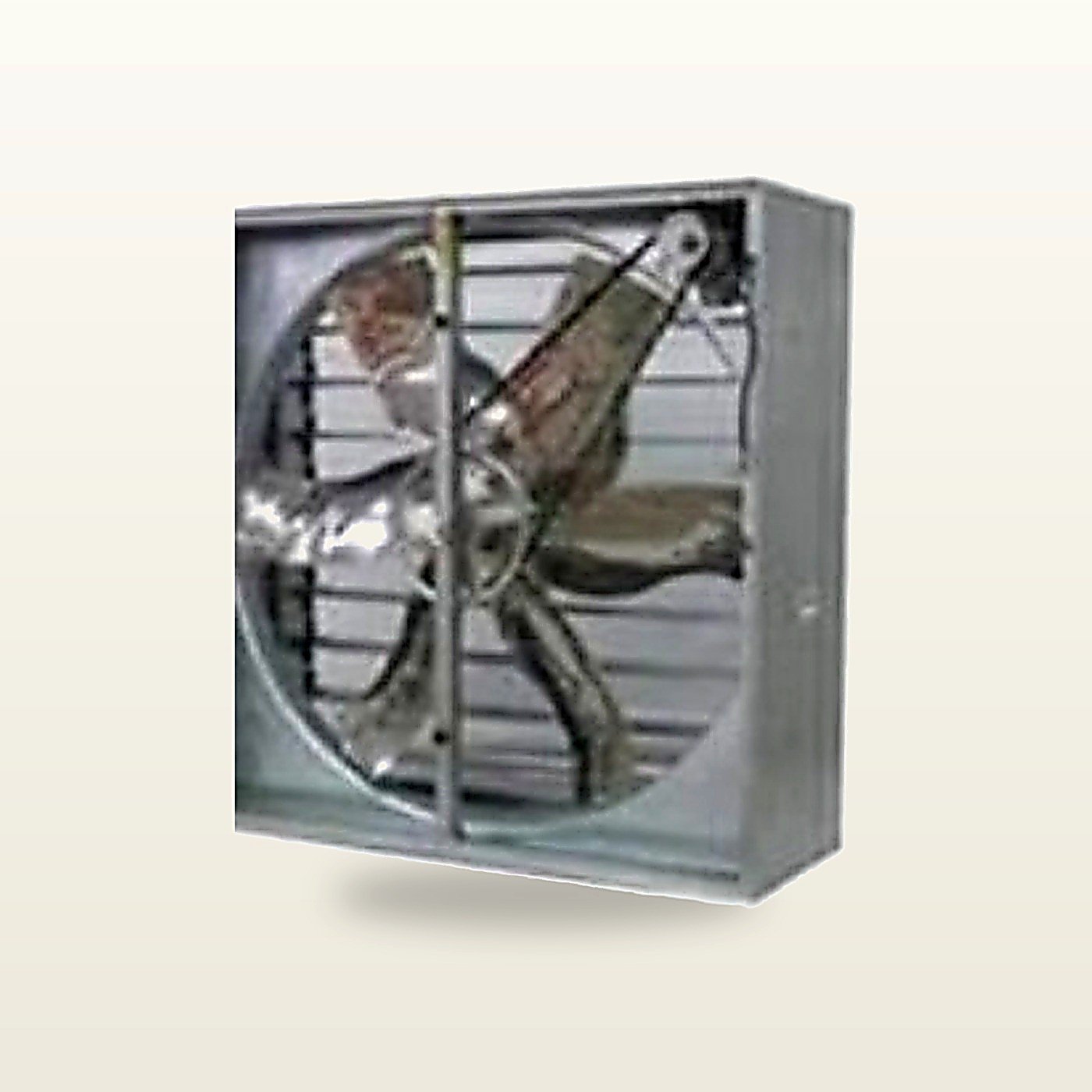 Box style exhaust fan angled